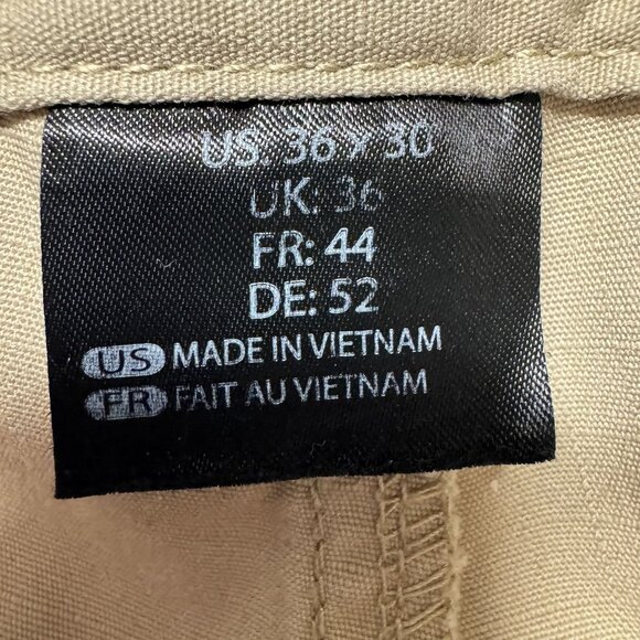 5.11 Tactical Pants Mens 36x30 Fits 34x28.5 Beige Khaki Cargo Rip Stop Workwear - Picture 9 of 9